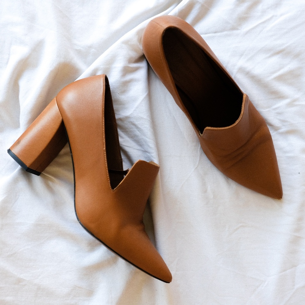Brown Adolfo Dominguez Spanish Leather Heels